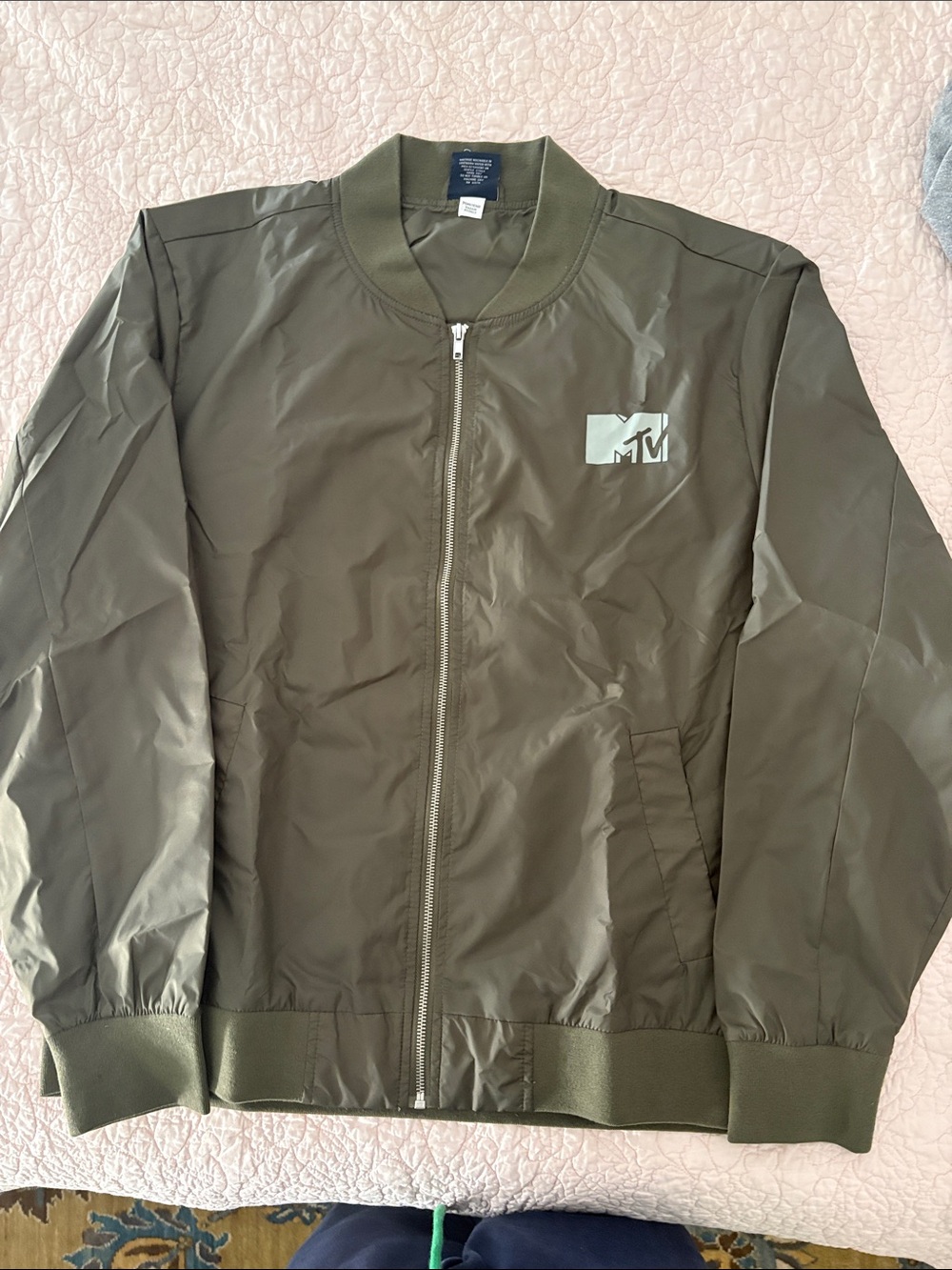 MTV branded Men's Olive light weight Bomber Jacket